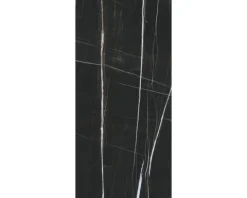 XXL Feinsteinzeug Wandfliese Scandium Black poliert 120 x 260 cm 7mm