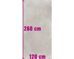 XXL Feinsteinzeug Wand- und Bodenfliese Greenwich greige matt grau 120 x 260 cm 6 mm