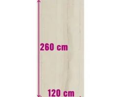 XXL Feinsteinzeug Wand- und Bodenfliese Living cream 120 x 260 x 0,7 cm poliert beige