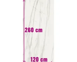 XXL Feinsteinzeug Wand- und Bodenfliese Macael white 120 x 260 x 0,7 cm poliert grau