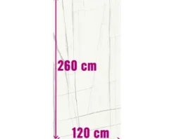 XXL Feinsteinzeug Wand- und Bodenfliese Scandium white poliert 120 x 260 cm 7 mm