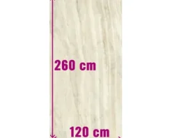 XXL Feinsteinzeug Wand- und Bodenfliese Venato Panna poliert 120 x 260 cm 7 mm